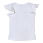 Monnalisa T-Shirt Girocollo con Stampa Brillantini E Rouches per Bambina 11E618X BIANCO MONNALISA 