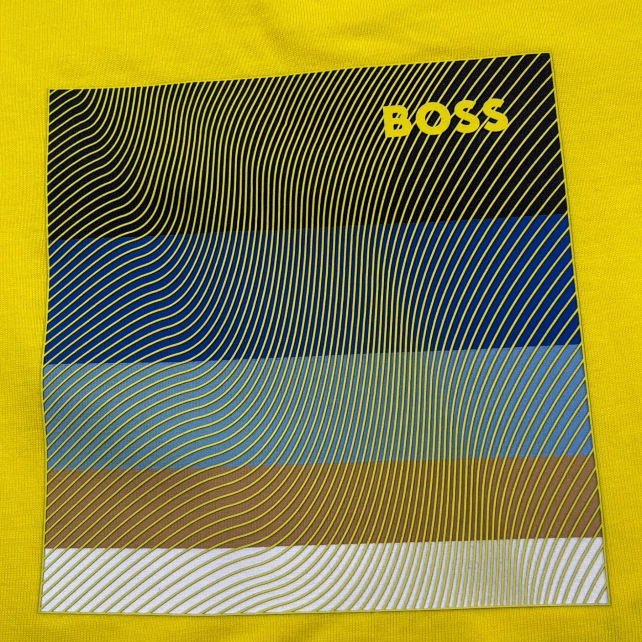 Boss T-Shirt Girocollo Tinta Unita con Stampa per Neonato J05912 GIALLO BOSS 