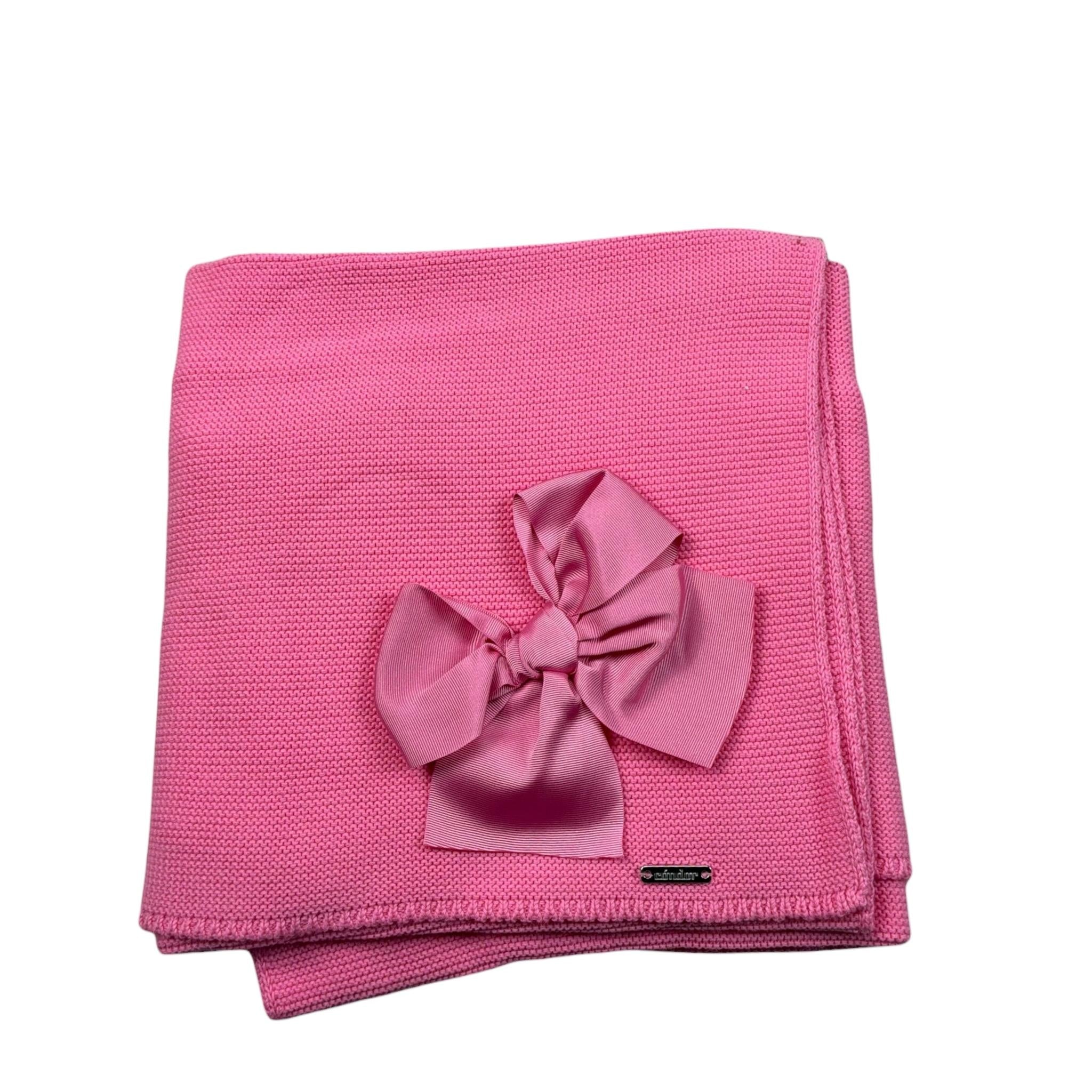 Cnd Coperta Tinta Unita con Fiocco per Neonata 55725010 FUXIA CND 