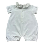 Le Bebe Pagliaccetto Mezza Manica Tinta Unita con Ricami per Neonata LBG6306 BIANCO LE BEBE 