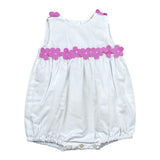 Ilfarobimbi Pagliaccetto Tinta Unita con Fiori per Neonata IFN50962 BIANCO ILFAROBIMBI 