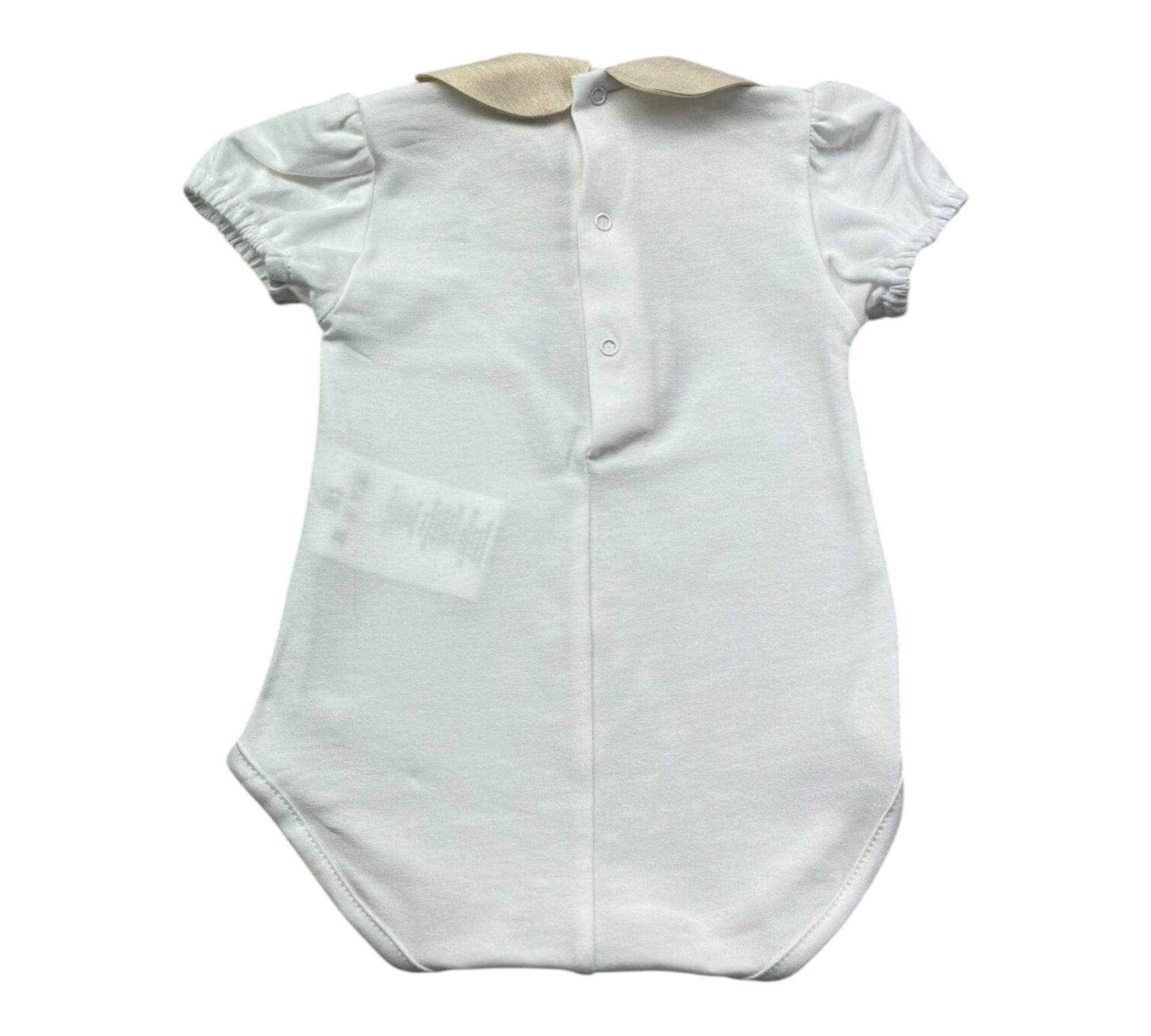 Le Bebe Body Mezza Manica Tinta Unita con Colletto per Neonata LBG6338 BIANCO LE BEBE 