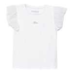 Guess Canotta Girocollo con Maniche In Tulle Tinta Unita con Stampa per Neonata K4GI20K6YW1 BIANCO GUESS 