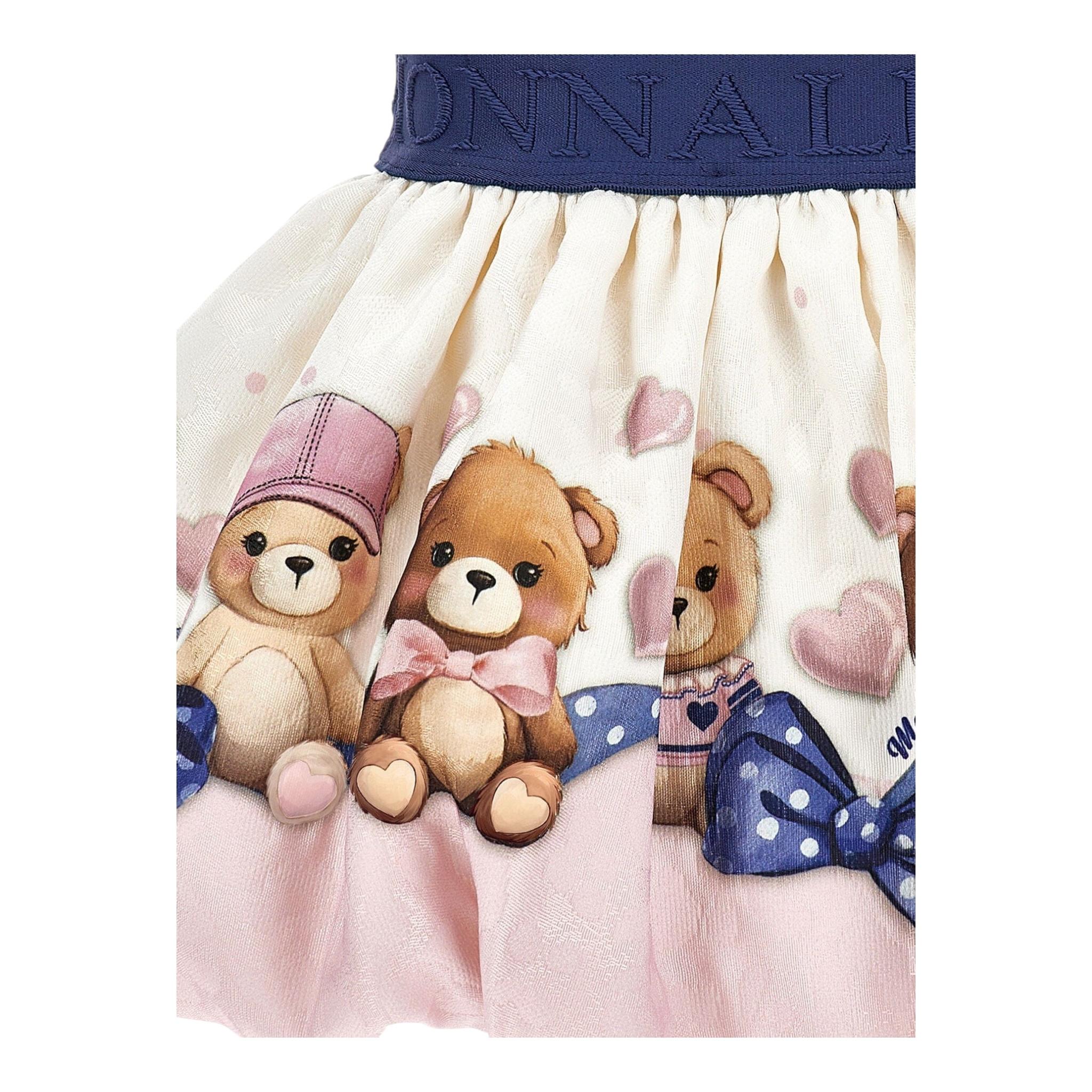 Monnalisa Gonna Tinta Unita con Fantasia E Stampa per Neonata 31D702 BIANCO MONNALISA 