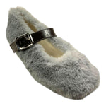 DOU DOU ballerina tinta unita peluche con fibia Grigio per Bambina 24BALL445 GRIGIO DOU DOU 