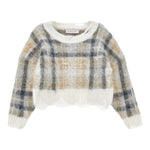 MONNALISA maglia tinta unita con fantasia a quadri Bianco per Bambina 17D601 BIANCO MONNALISA 