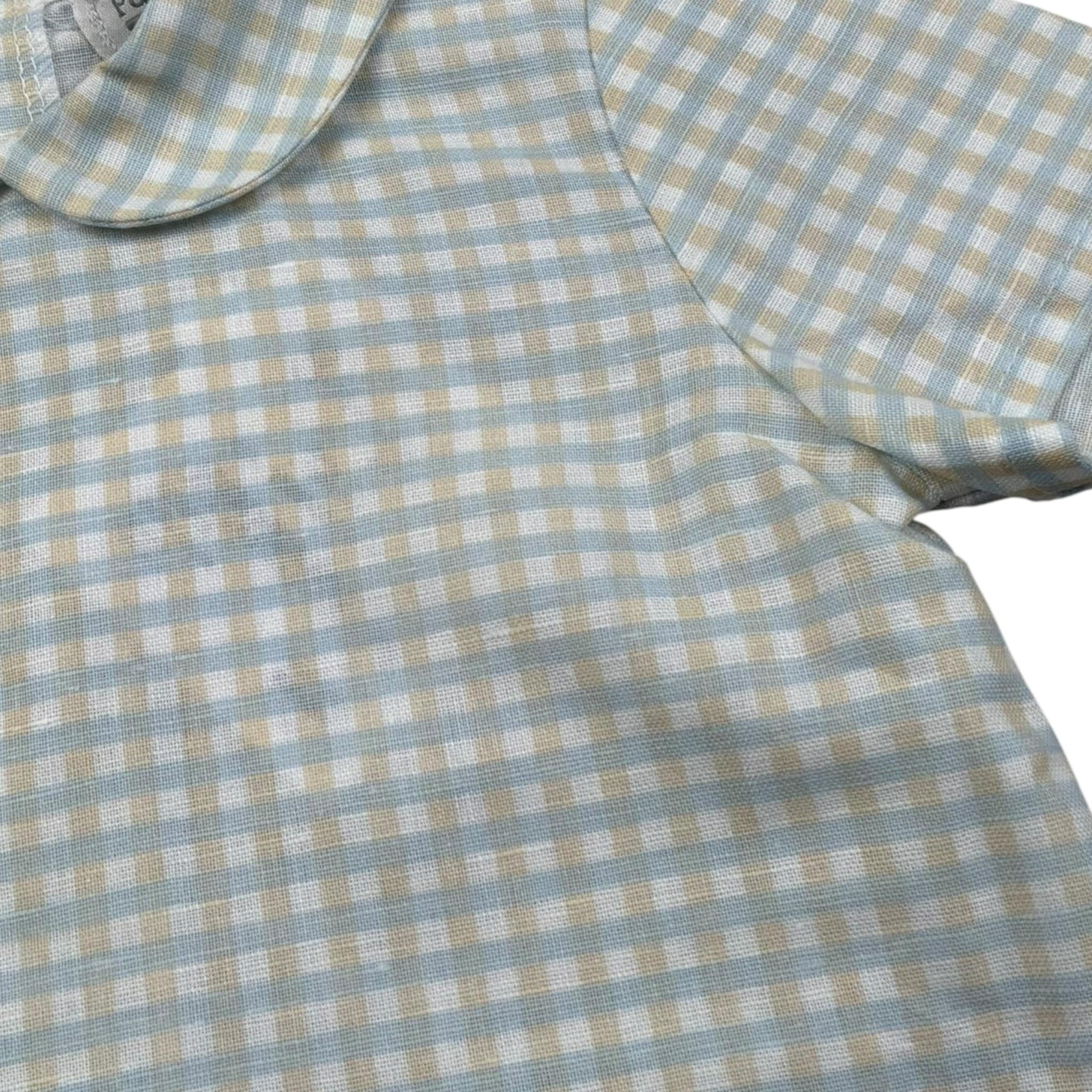 Pangasa Camicia Tinta Unita con Fantasia A Quadri per Neonato 2582303 BIANCO PANGASA 