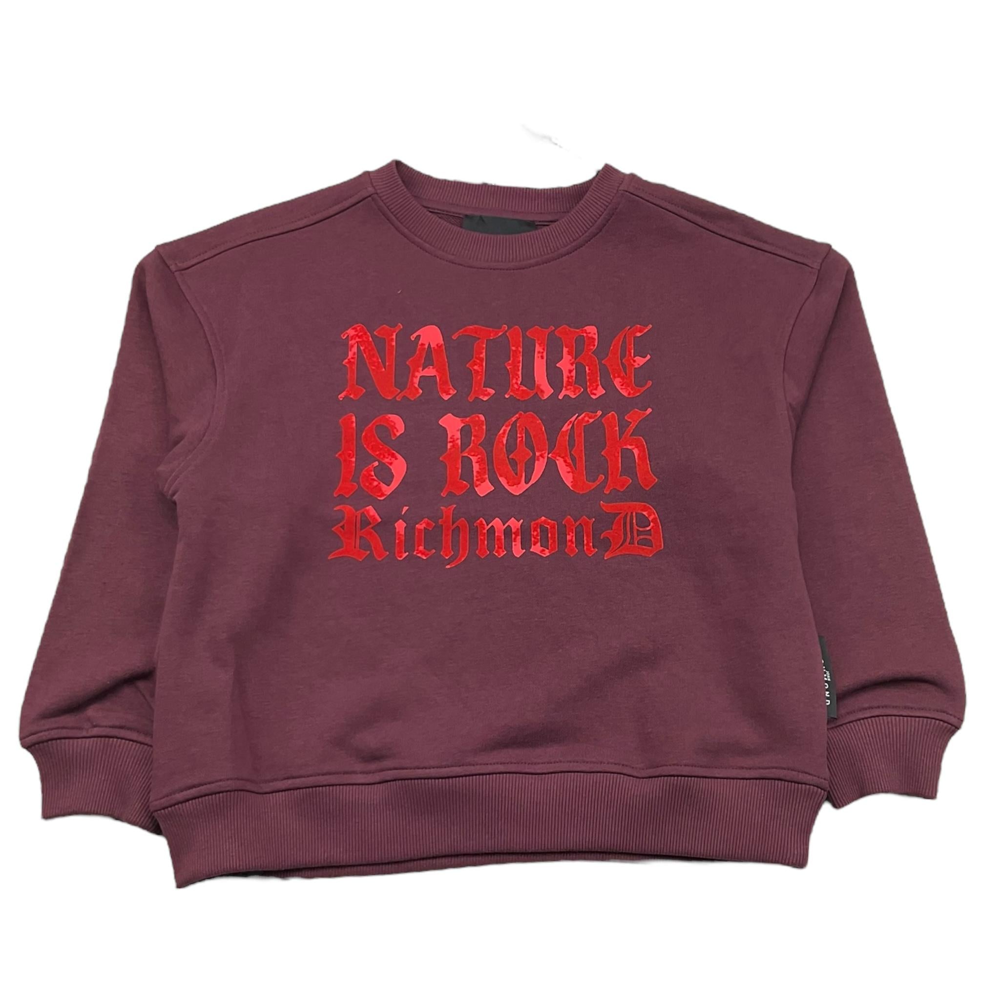 JOHN RICHMOND felpa chiusa girocollo tinta unita con stampa Bordeaux per Bambina RGA25111FE BORDEAUX JOHN RICHMOND 