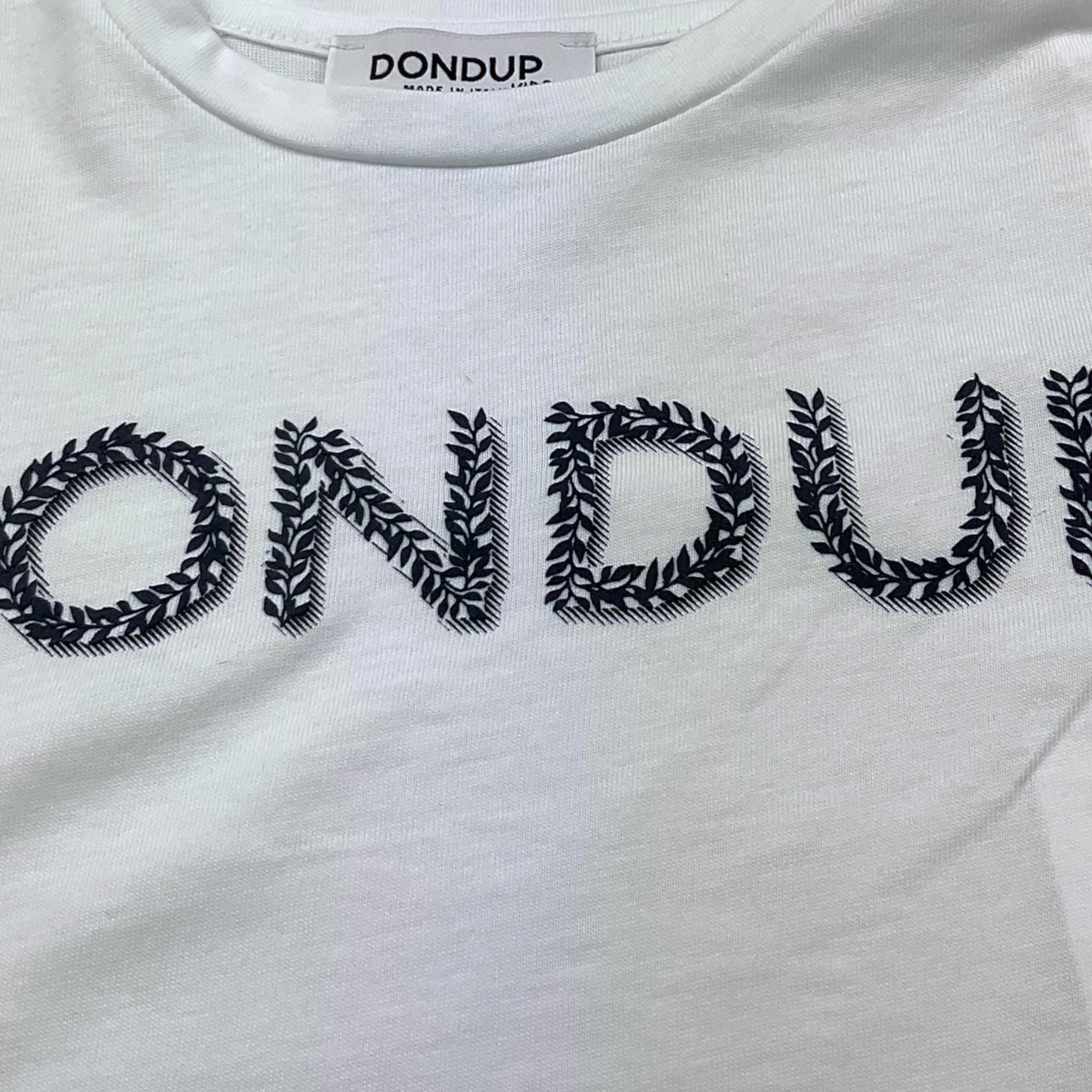Dondup T-Shirt Girocollo Tinta Unita con Stampa per Bambina DFTS023 BIANCO DONDUP 