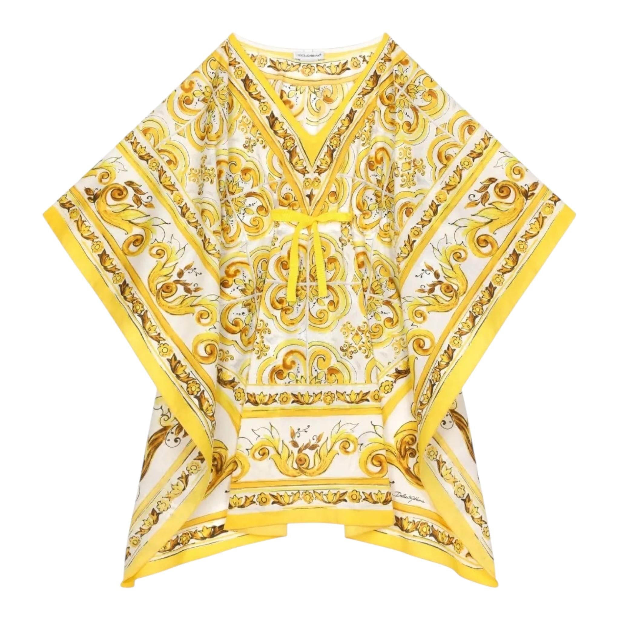 Dolce & Gabbana Camicia Modello Kimono Tinta Unita con Fantasia per Bambina LB7A17 BIANCO DOLCE & GABBANA 