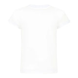 Balmain T-Shirt Girocollo Tinta Unita con Logo per Bambina BW8A911X BIANCO BALMAIN 