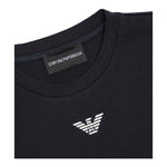 Emporio Armani T-Shirt Girocollo Tinta Unita con Stemma Logo per Bambino EB000421 NERO EMPORIO ARMANI 