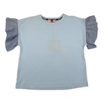 Liu Jo T-Shirt Girocollo tinta unita con Balze Azzurro per Bambina GA3212 AZZURRO LIU JO 