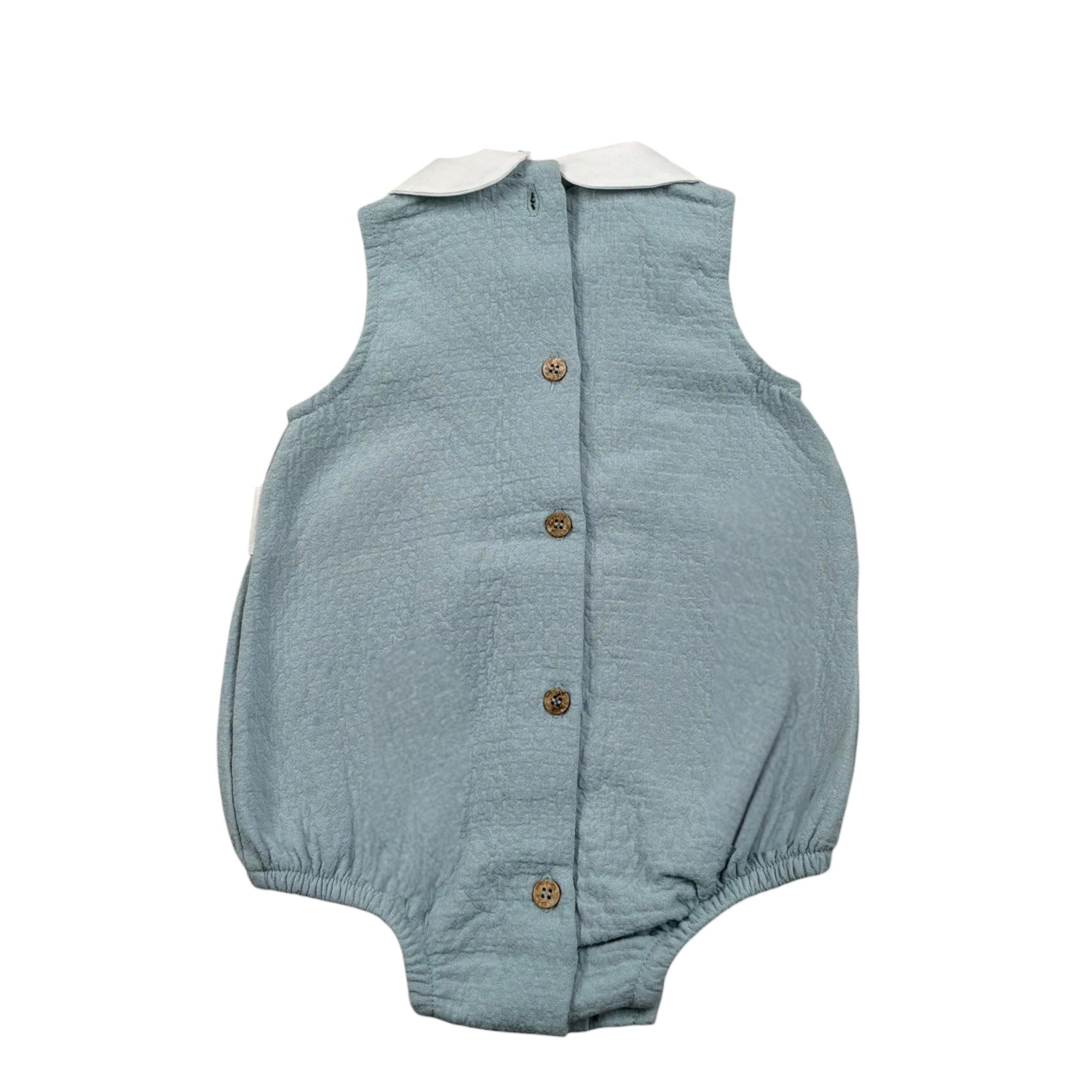 Babidu Pagliaccetto Tinta Unita con Colletto In Contrasto per Neonata 30408 VERDE BABIDU 