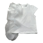 M+E' T-Shirt Girocollo Tinta Unita con Tulle per Neonata UE1768N BIANCO M+E' 