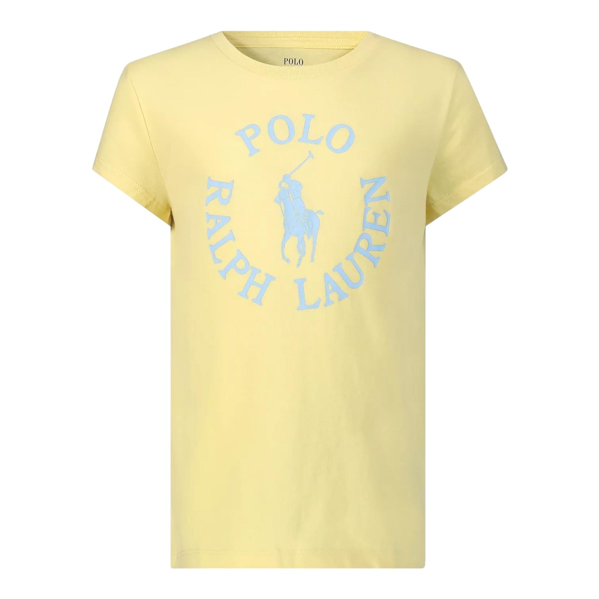 Ralph Lauren T-Shirt Girocollo Tinta Unita con Stampa per Bambino 313903863003 GIALLO RALPH LAUREN 