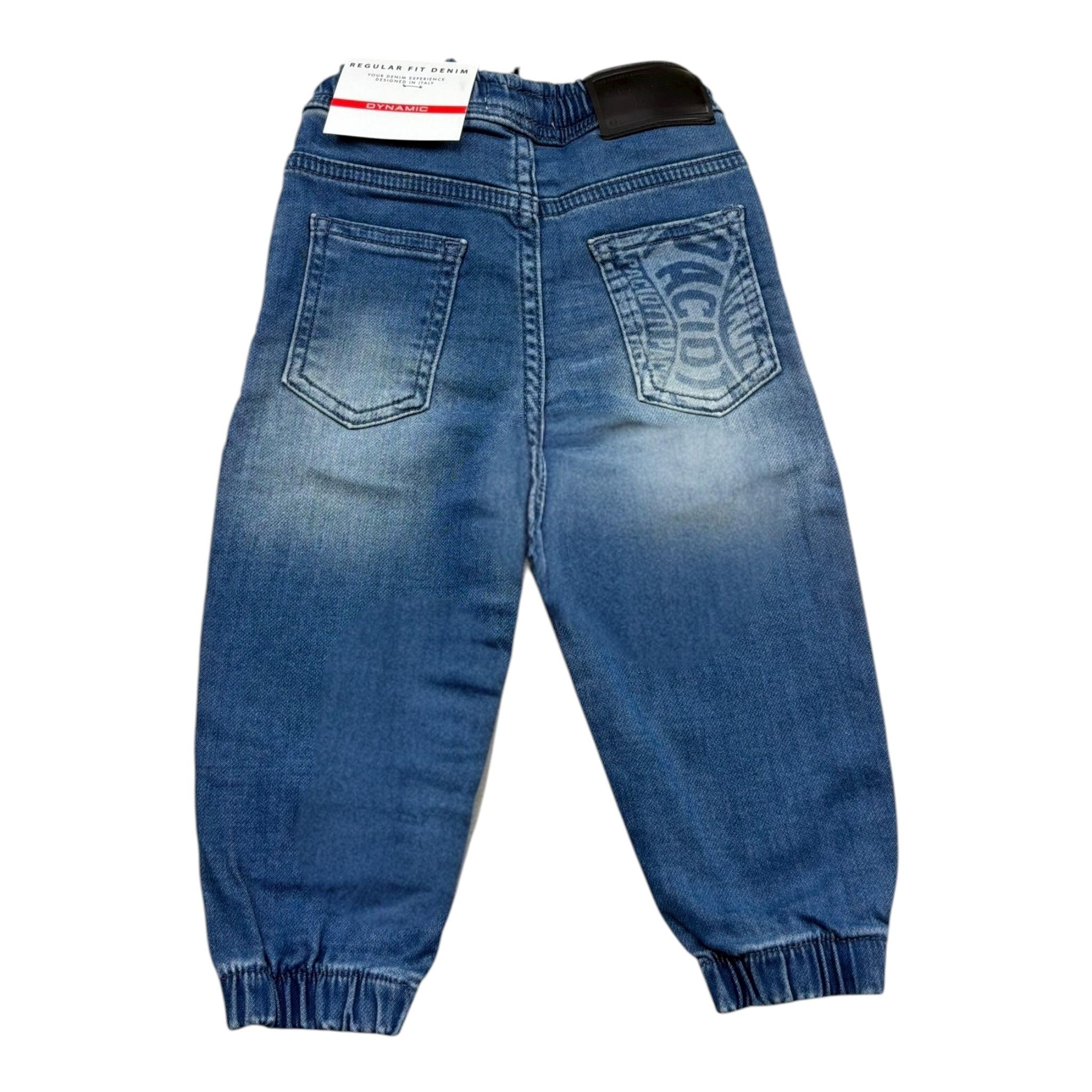 Cesare Paciotti Pantalone Effetto Denim Tinta Unita con Elastico In Vita per Neonato PTP5101BN BLU CESARE PACIOTTI 