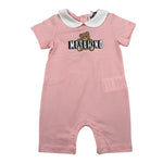 Moschino Pagliaccetto Mezza Manica Tinta Unita con Colletto per Neonata MNY03YA ROSA MOSCHINO 