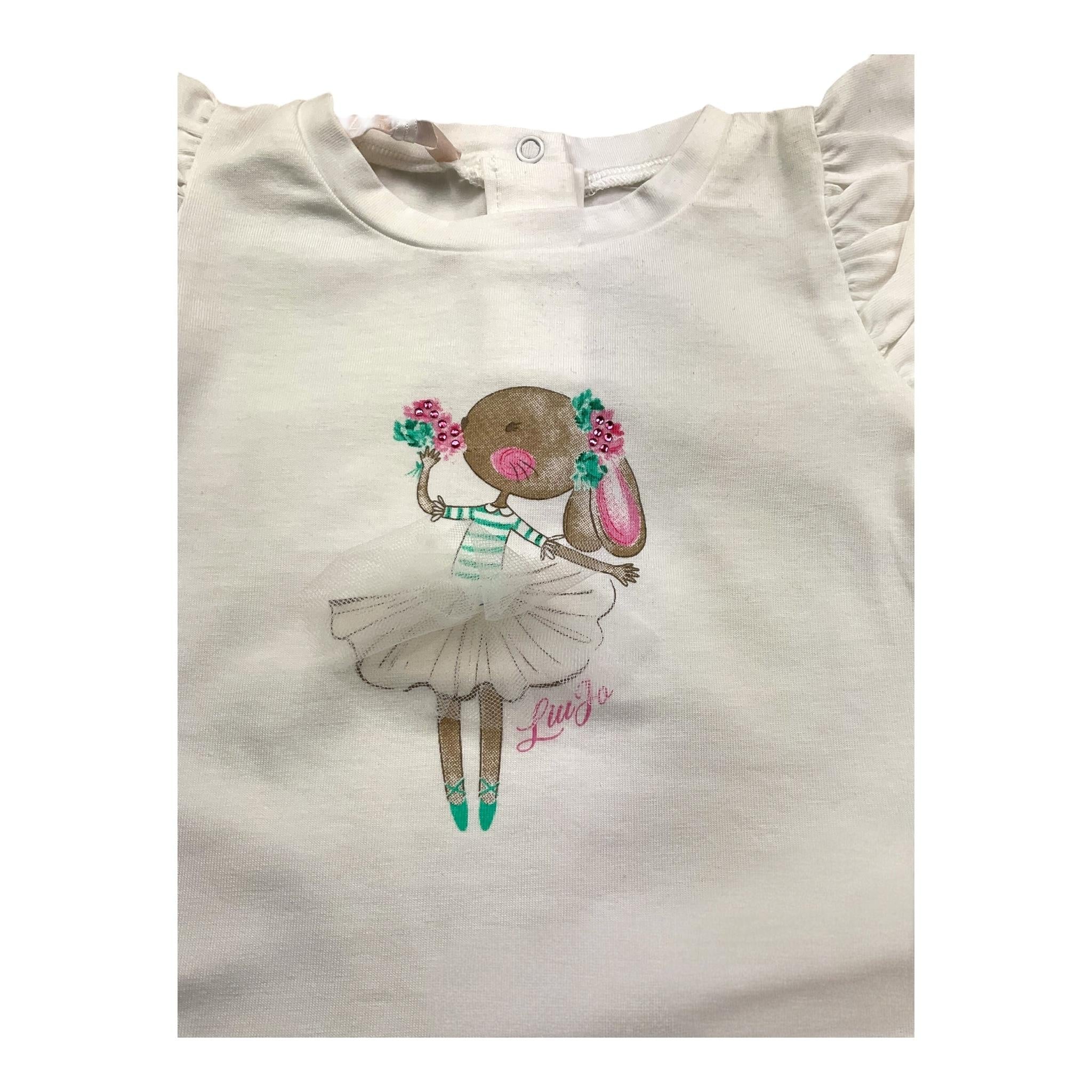 Liu Jo T-Shirt Tinta Unita Girocollo con Stampa per Neonata HA5064 BIANCO LIU JO 