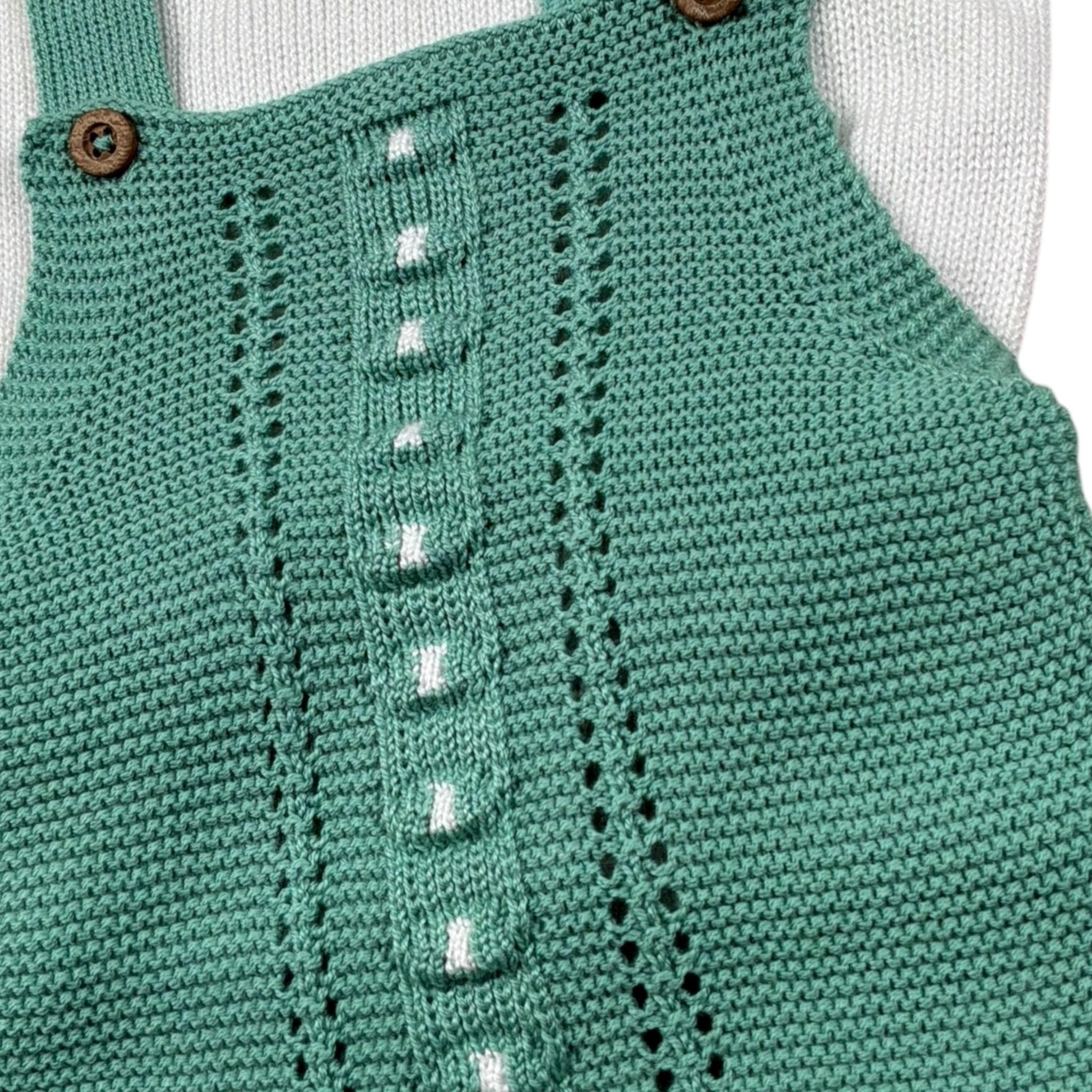 Mac Ilusio'N Completo 2 Pezzi Salopette-Maglia per Neonata 9642 BIANCO/VERDE MAC ILUSIO'N 