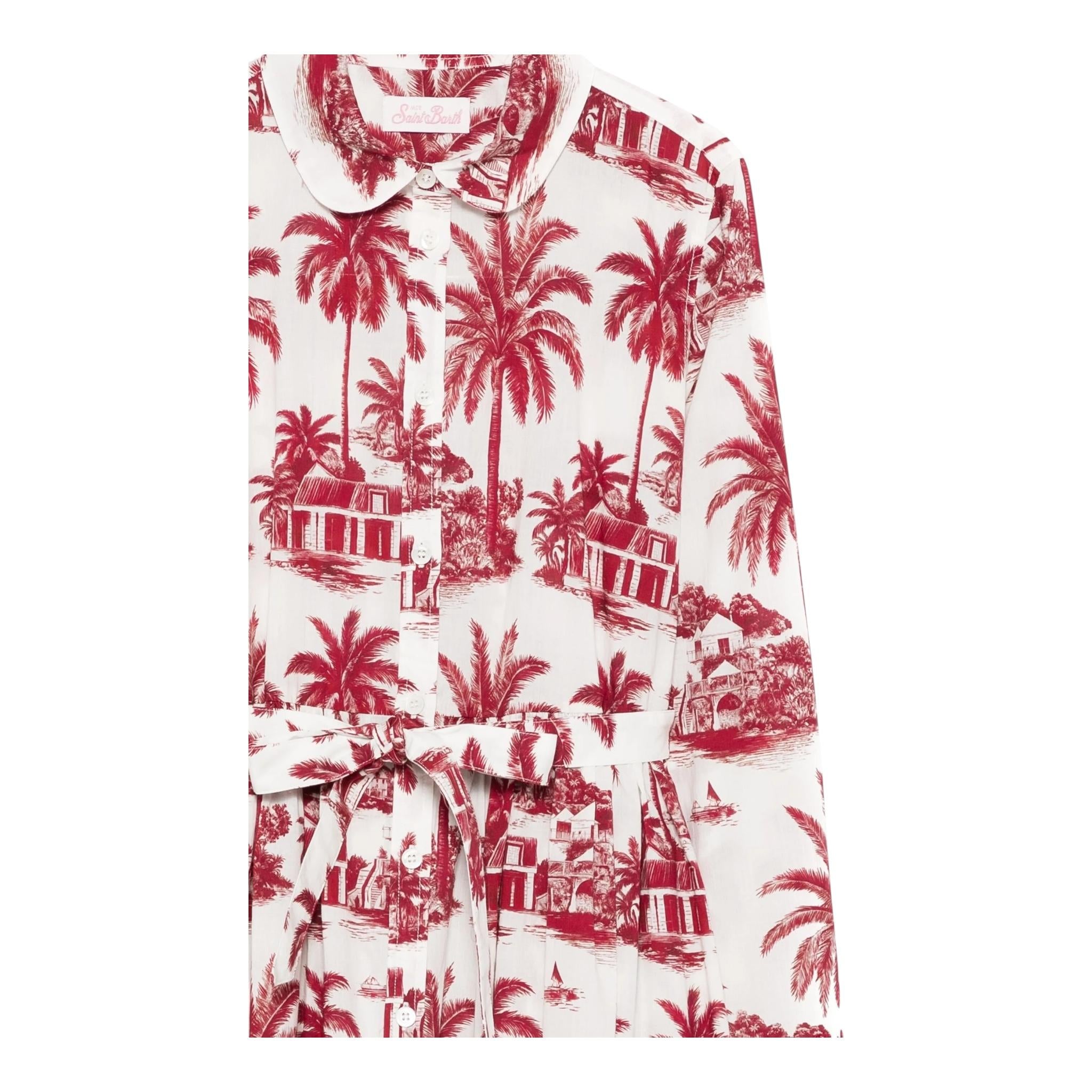 Saint Barth Abito Manica Lunga Stampa Fantasia per Bambina PIH000104 BIANCO/ROSSO SAINT BARTH 