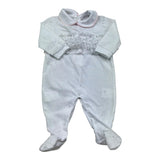 Isabel & Martinez Tutina Manica Lunga Tinta Unita con Ricami per Neonata IM25N435 BIANCO ISABEL & MARTINEZ 