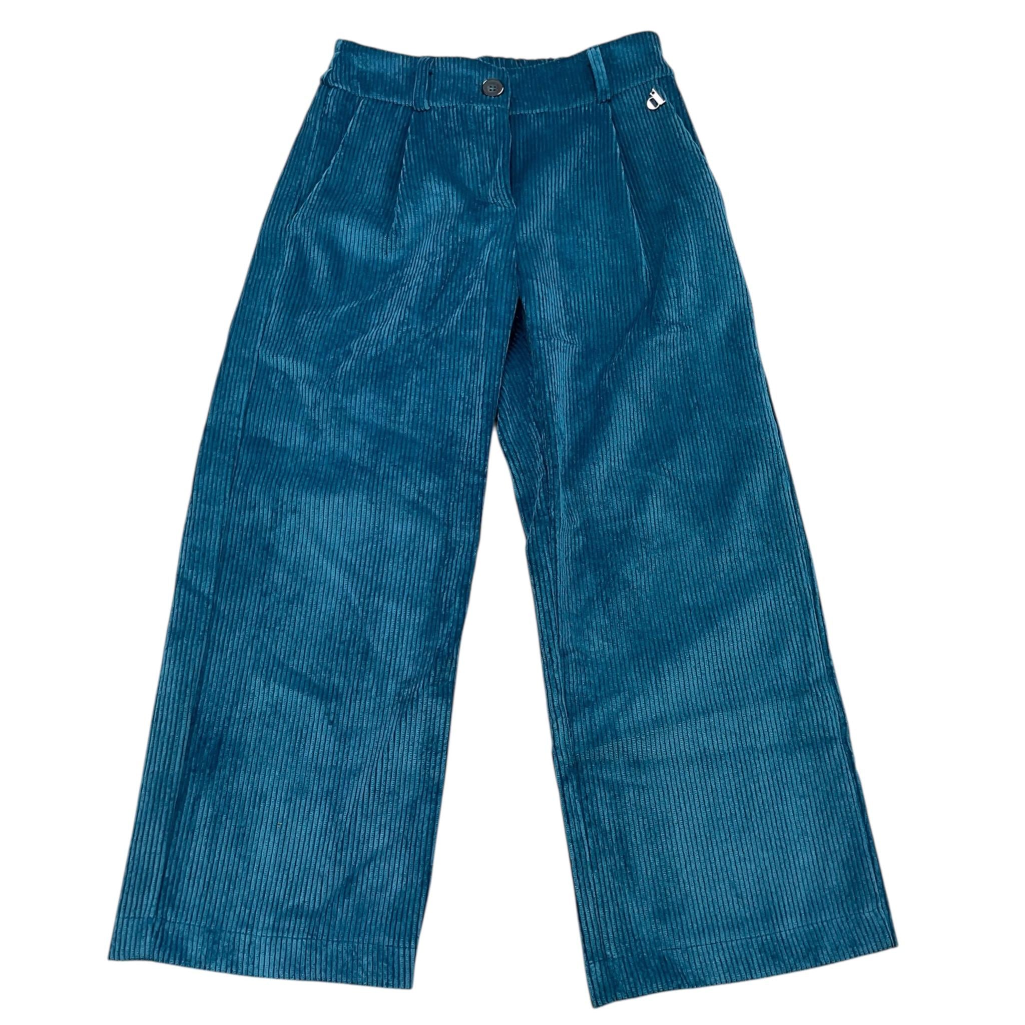 DIXIE pantalone tinta unita modello palazzo Petrolio per Bambina PHJ2062G67 PETROLIO DIXIE 