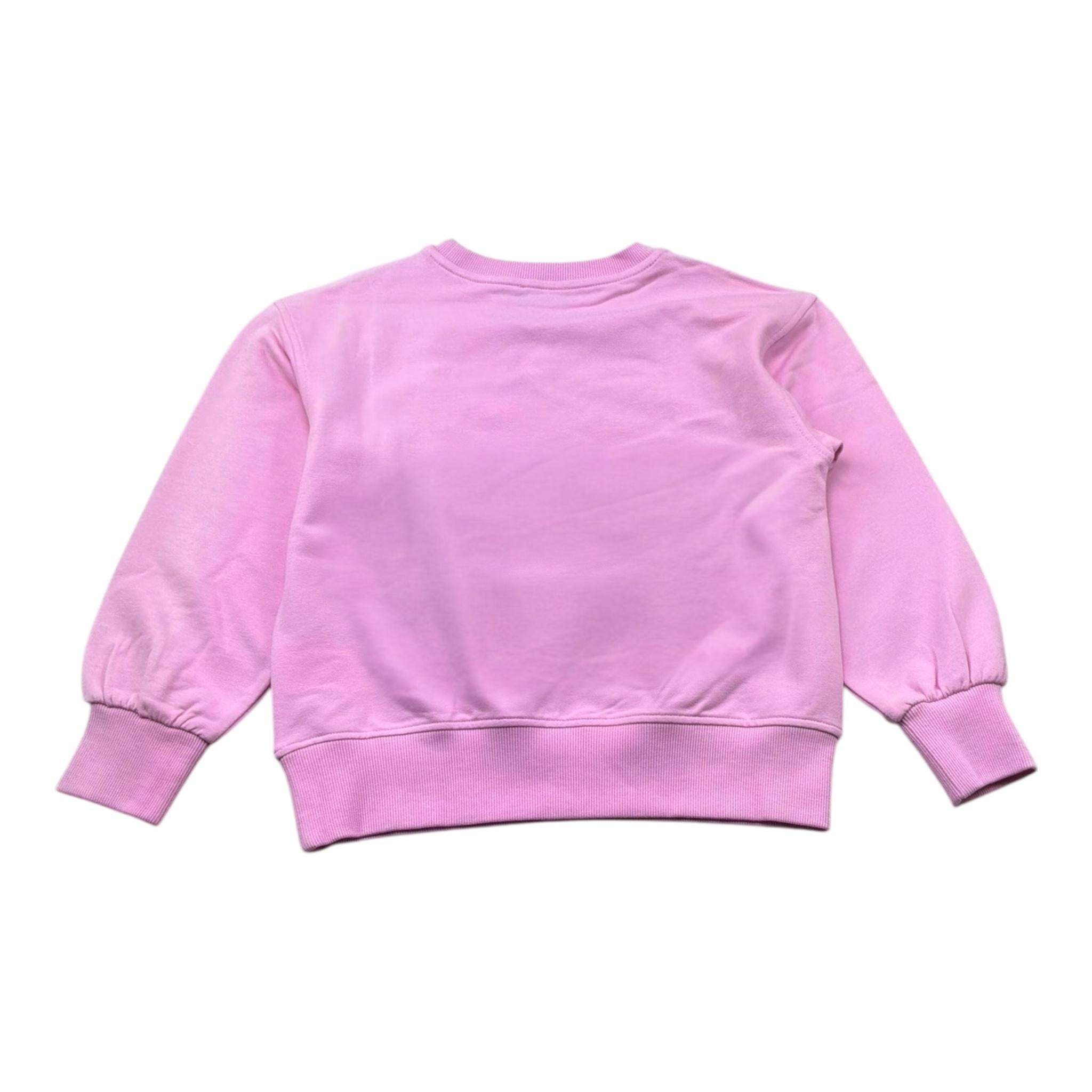 Moschino Felpa Girocollo Tinta Unita con Stampa per Bambina HDF060 ROSA MOSCHINO 