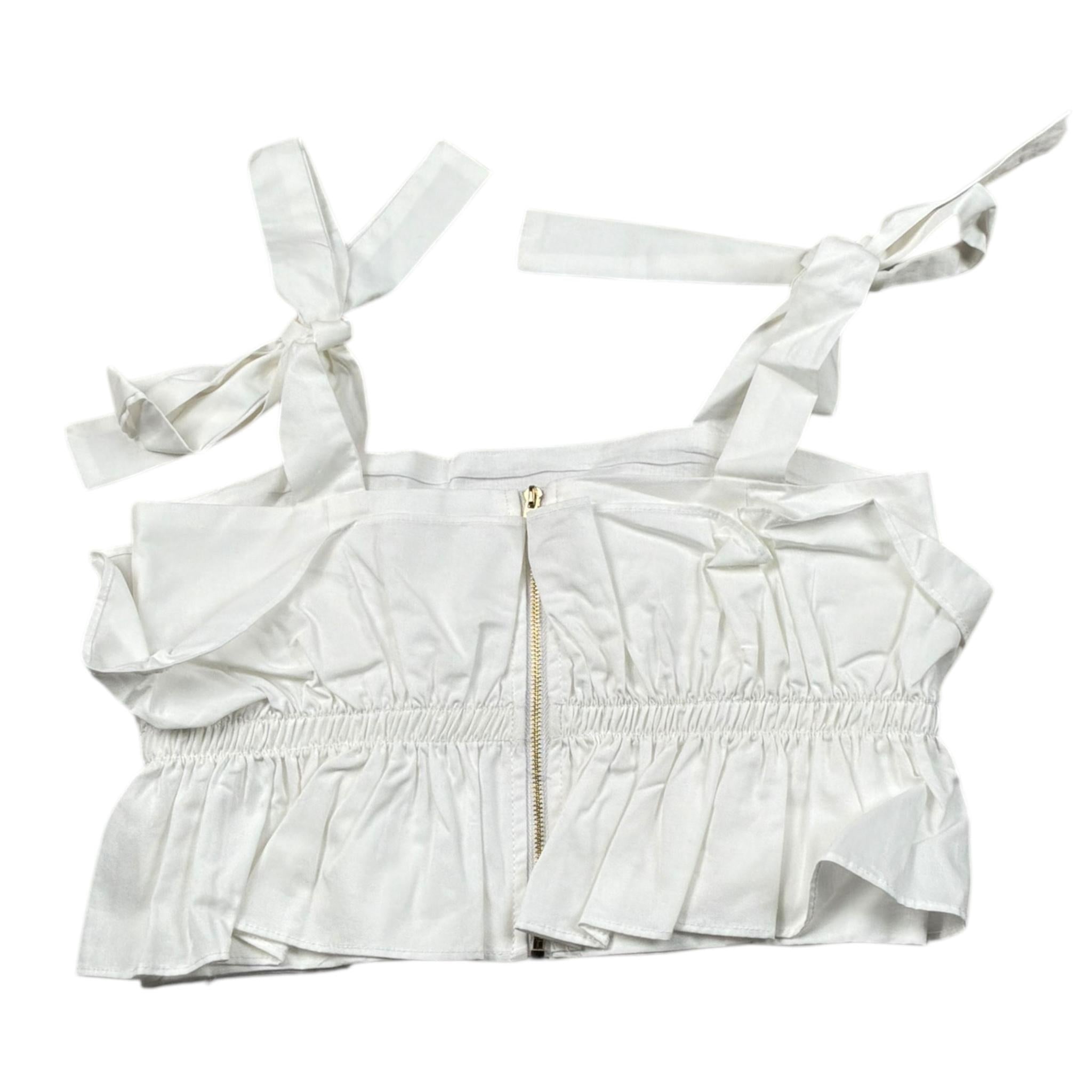 Fun & Fun Top Tinta Unita con Bretelle per Bambina FCJTP16585 BIANCO FUN & FUN 