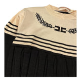 ELISABETTA FRANCHI abito in maglia bicolore girocollo Panna/nero per Bambina EFAB567X PANNA/NERO ELISABETTA FRANCHI 