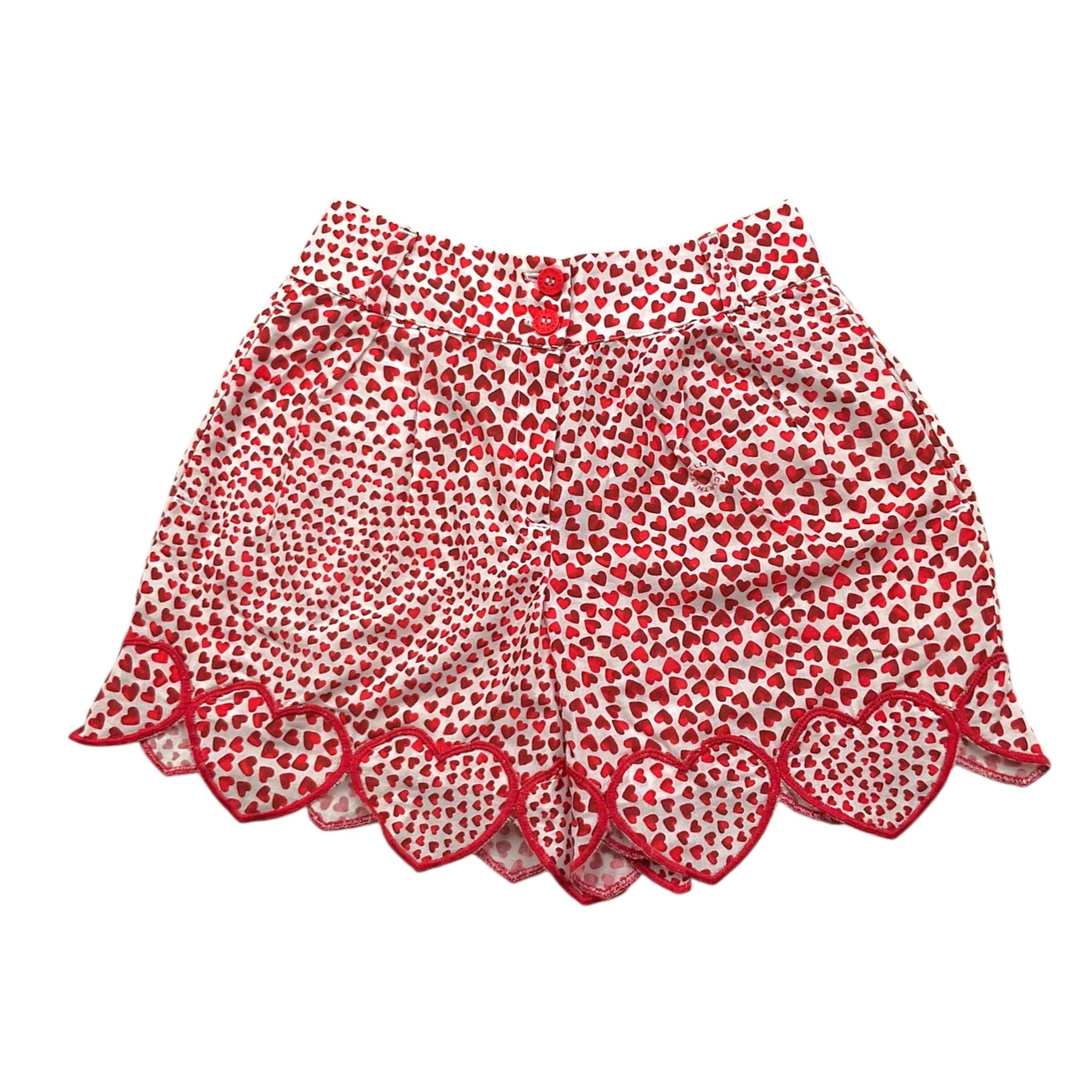 Stella Mccartney Short Bicolore con Fantasia Cuori per Bambina TU6C49 BIANCO/ROSSO STELLA McCARTNEY 
