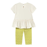 Mayoral Completo 2 Pezzi T-Shirt-Leggins per Neonata 1735 BIANCO/VERDE MAYORAL 