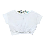Please T-Shirt Tinta Unita con Elastico per Bambina MBC4030G72 BIANCO PLEASE 
