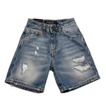 Patriot Bermuda In Denim Tinta Unita con Strappi per Bambino PB3S2SPCK25M25 AZZURRO PATRIOT 
