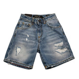 Patriot Bermuda In Denim Tinta Unita con Strappi per Bambino PB3S2SPCK25M25 AZZURRO PATRIOT 