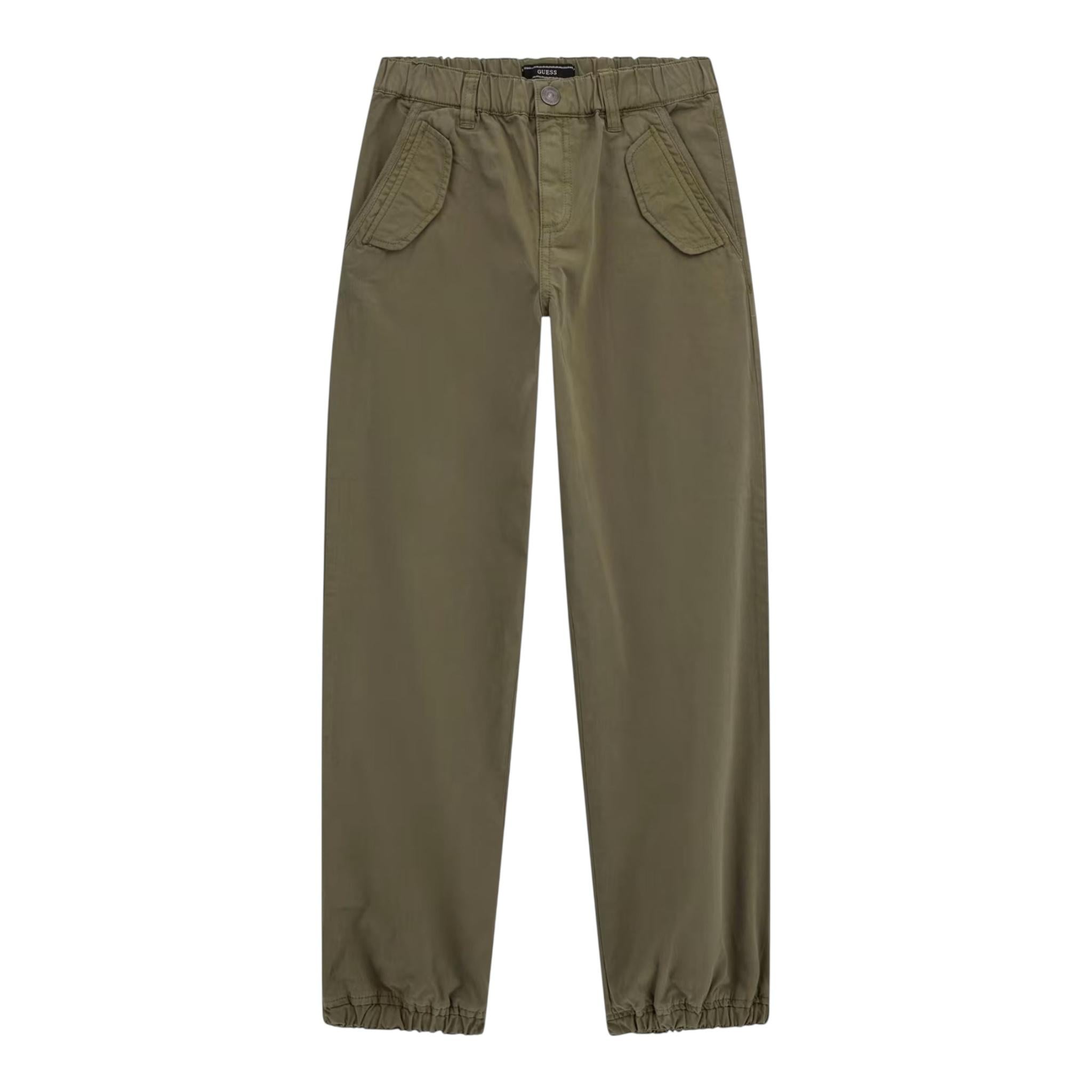 Guess Pantalone Tinta Unita con Elastico In Vita per Bambino L5RB09WF7B1 VERDE GUESS 