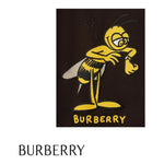 Burberry T-Shirt Girocollo Tinta Unita con Stampa per Neonato B104630 MARRONE BURBERRY 