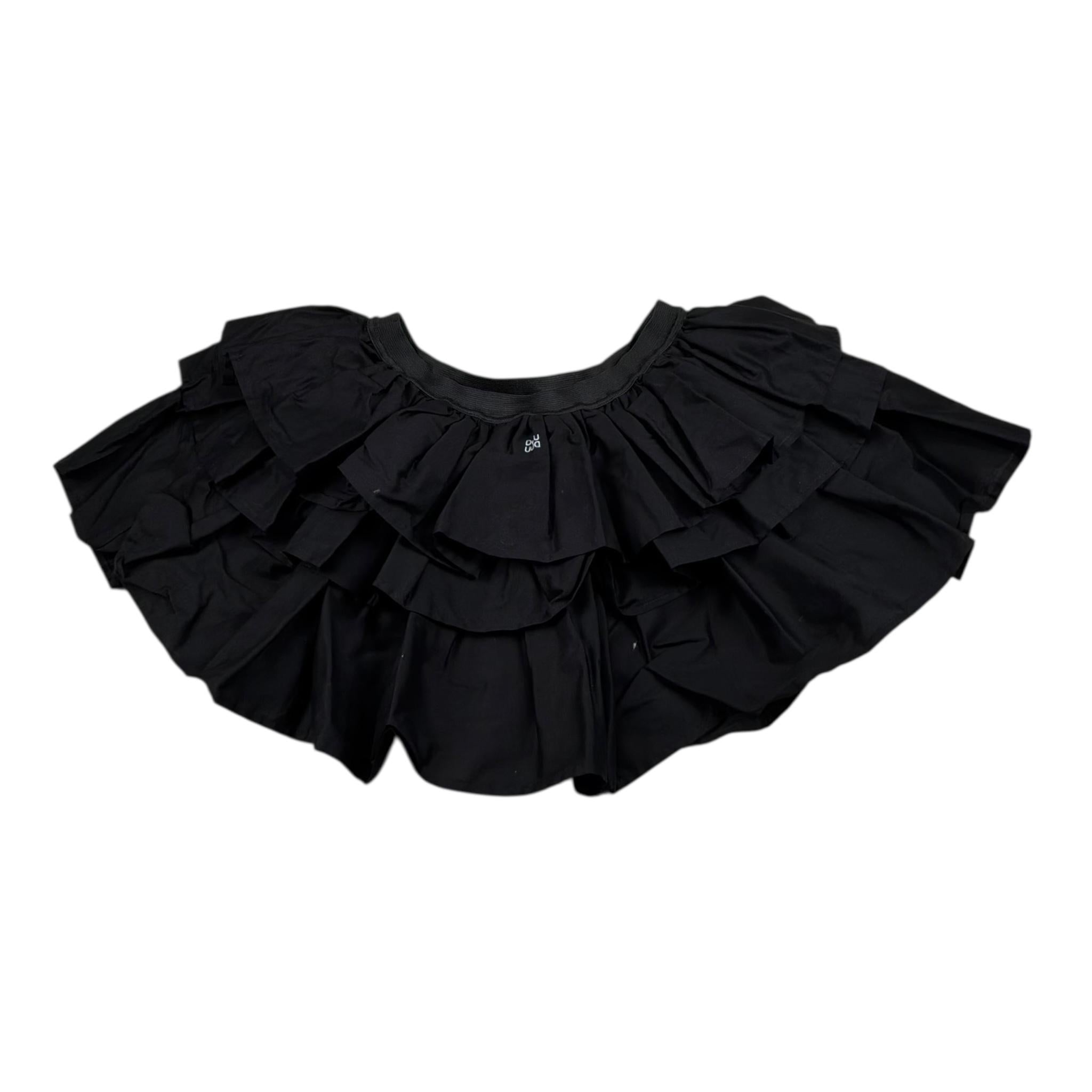 Dou Dou Gonna Tinta Unita con Balze E Elastico In Vita per Bambina DW7A61XX NERO DOU DOU 