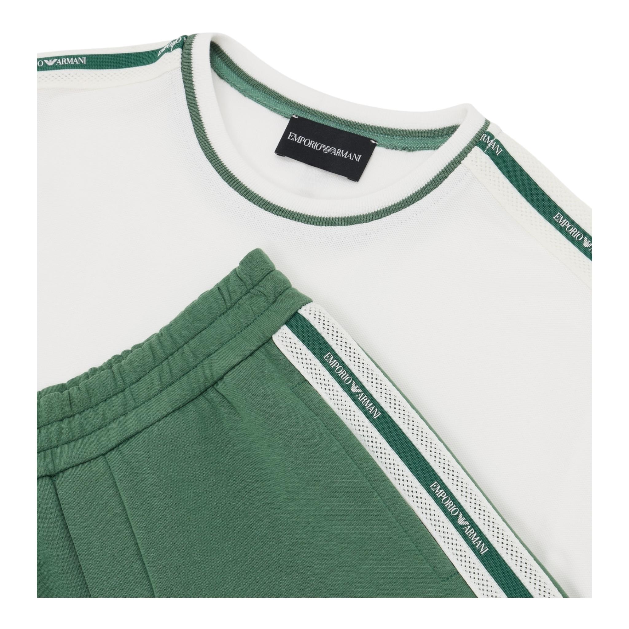 Emporio Armani Completo 2 Pezzi T-Shirt-Bermuda per Bambino EB000150 BIANCO/VERDE EMPORIO ARMANI 