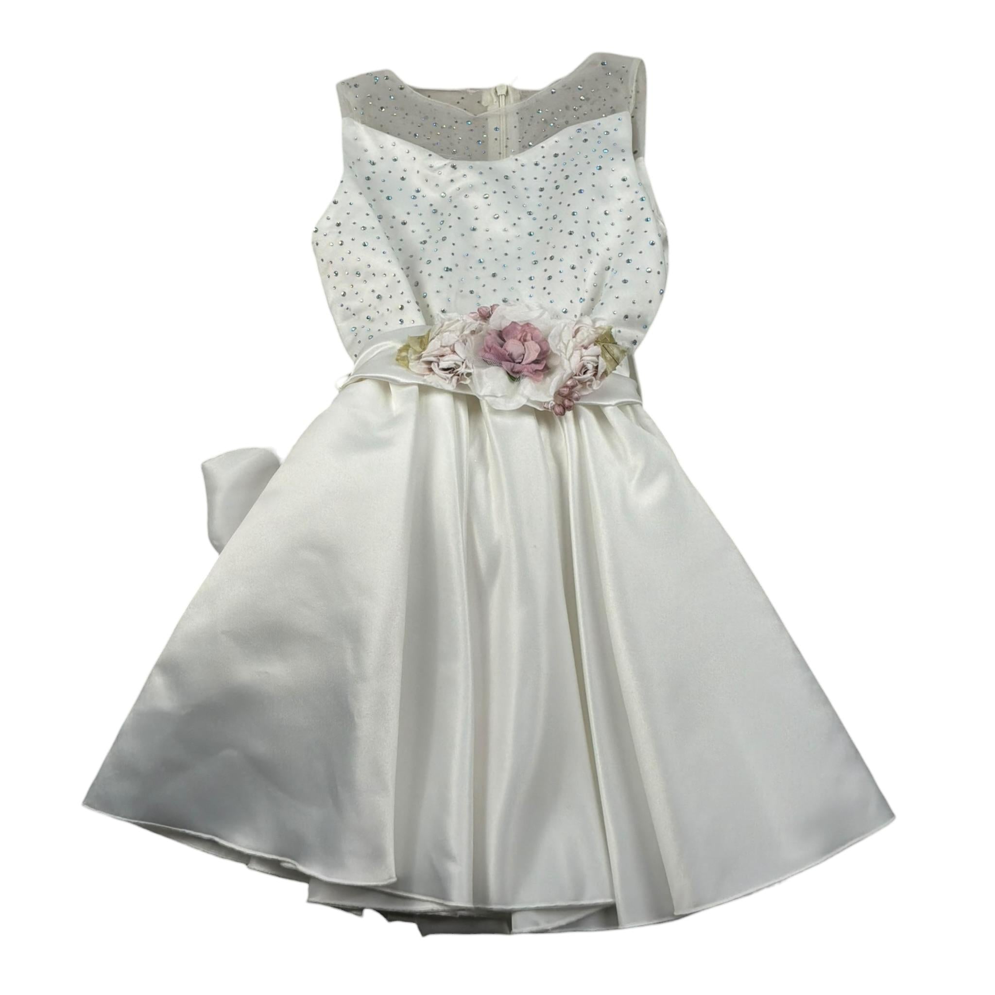 Magnifica Lulu Abito Cerimonia Giromanica Tinta Unita per Bambina AGATHA BIANCO MAGNIFICA LULU 