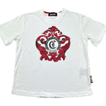 Just Cavalli T-Shirt Girocollo Tinta Unita con Stampa In Contrasto per Bambino JBP26035TS BIANCO JUST CAVALLI 
