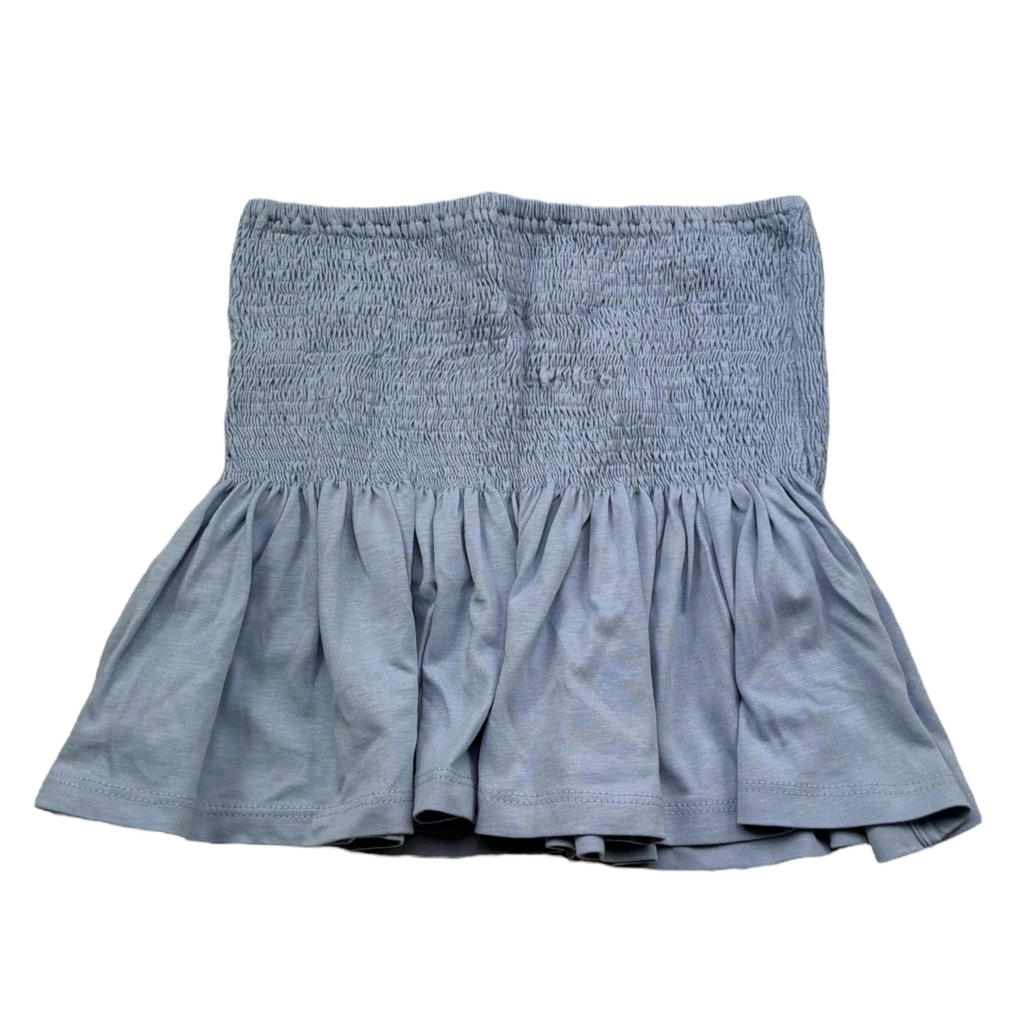 Please Top Fascia con Balza Tinta Unita per Bambina MO25030G72 AZZURRO PLEASE 