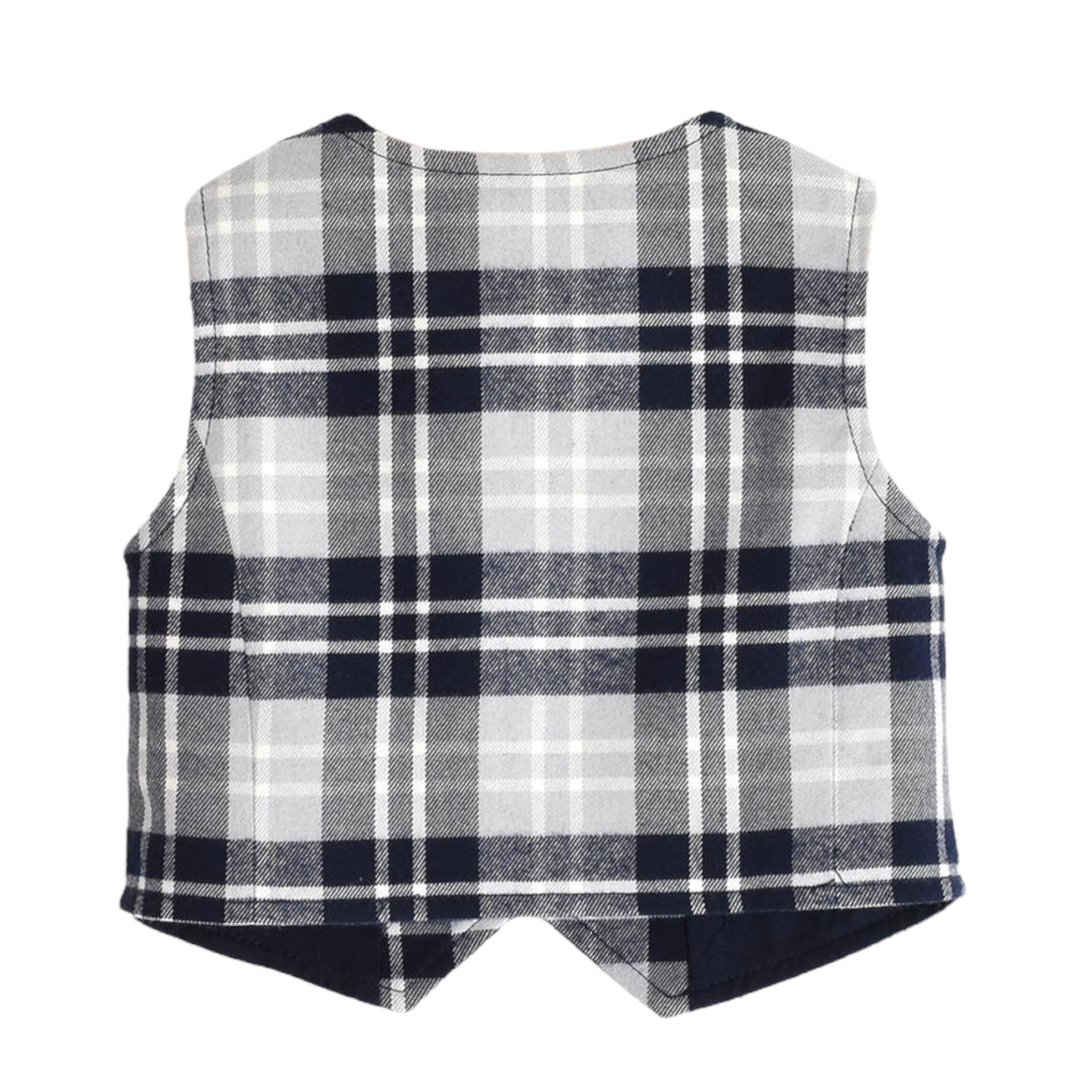 MINI BANDA gilet fantasia quadri Blu per Neonato 35688X BLU MINI BANDA 