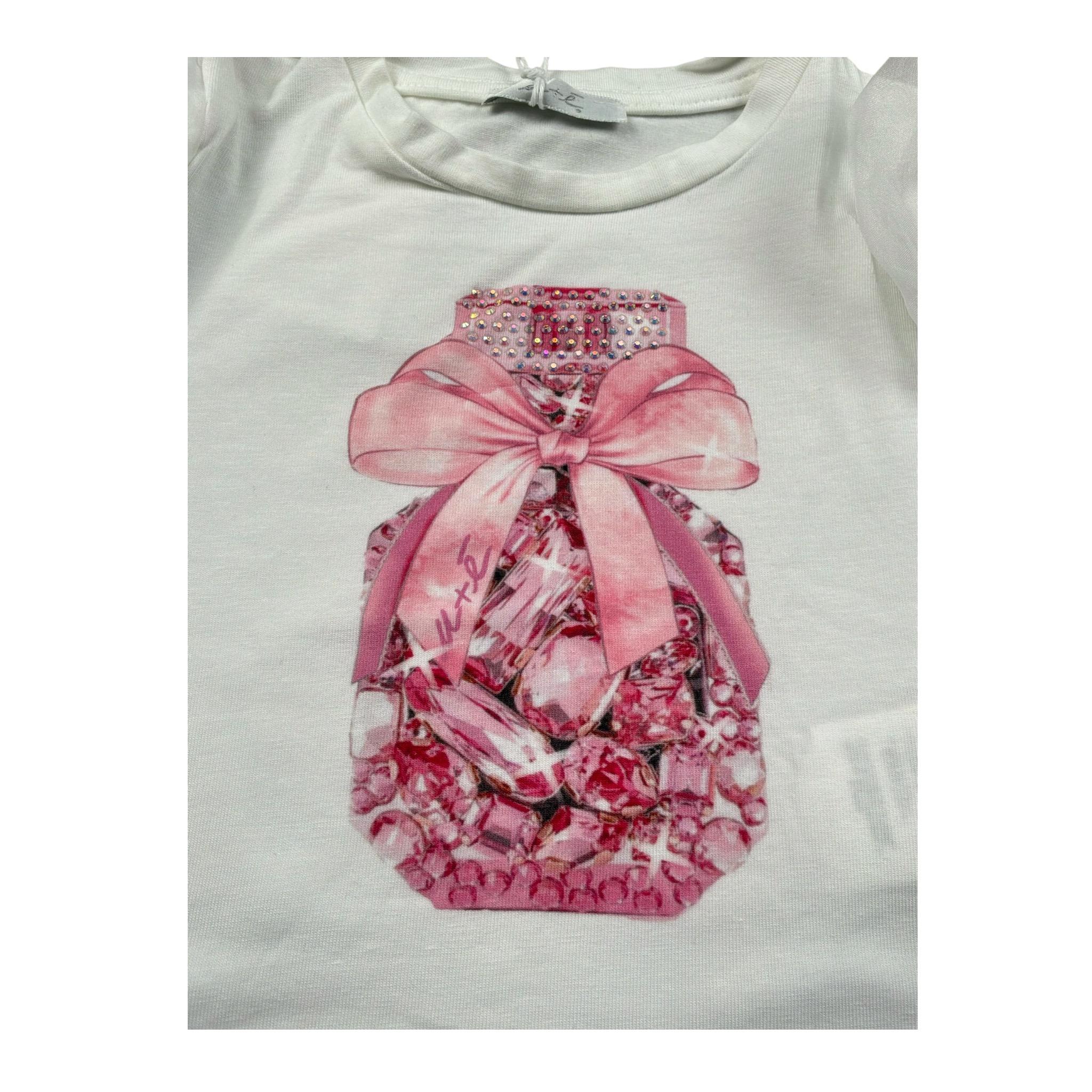 M+E' T-Shirt Girocollo tinta unita con Stampa Panna per Bambina UE1856XXX PANNA M+E' 