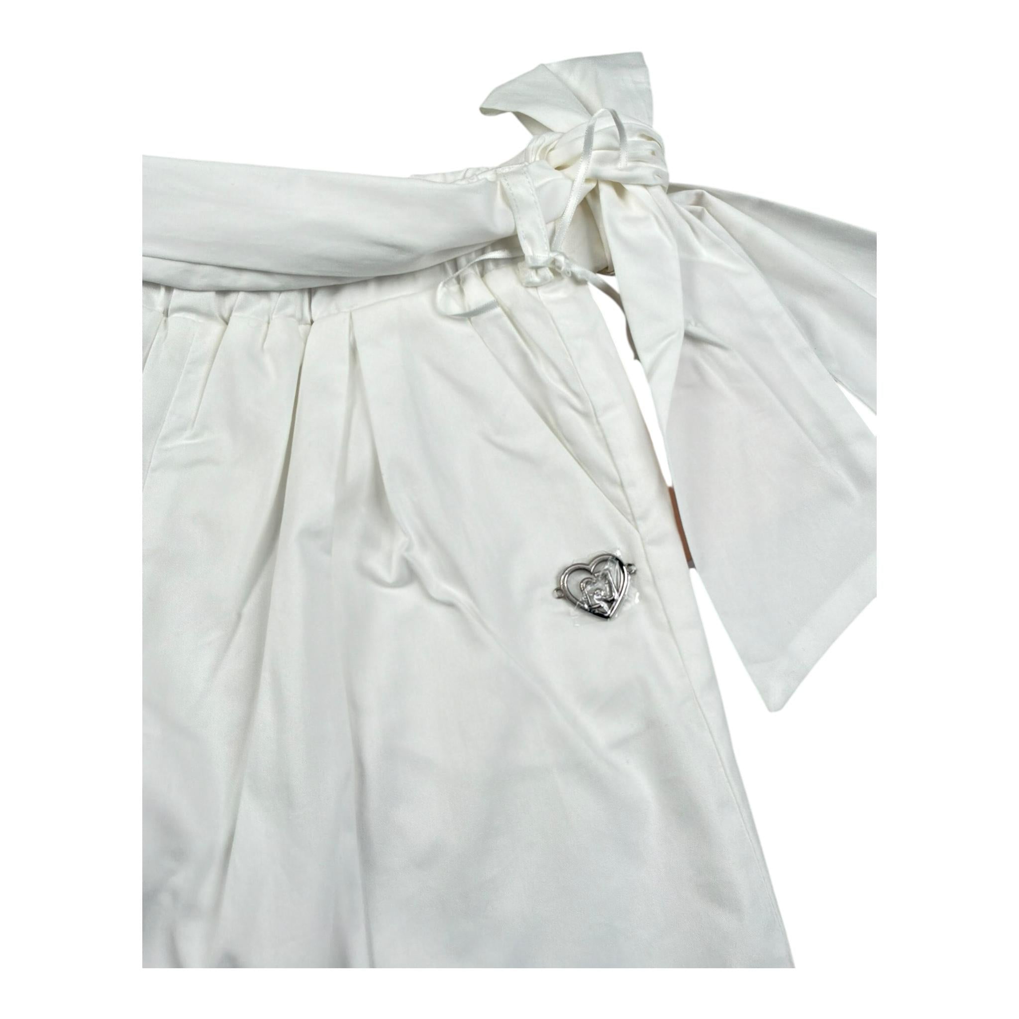 Liu Jo Pantalone Tinta Unita Modello Palazzo per Neonata KA5063NX BIANCO LIU JO 