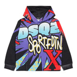 DSQUARED2 felpa tinta unita con cappuccio e stampa Nero per Bambino DQ2521X NERO DSQUARED2 