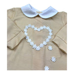 Isabel & Martinez Tutina Manica Lunga Tinta Unita con Ricami per Neonata IM25N400 GIALLO ISABEL & MARTINEZ 