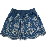 Saint Barth Gonna In Denim Tinta Unita con Pizzo Sangallo per Bambina AMANI BLU SAINT BARTH 