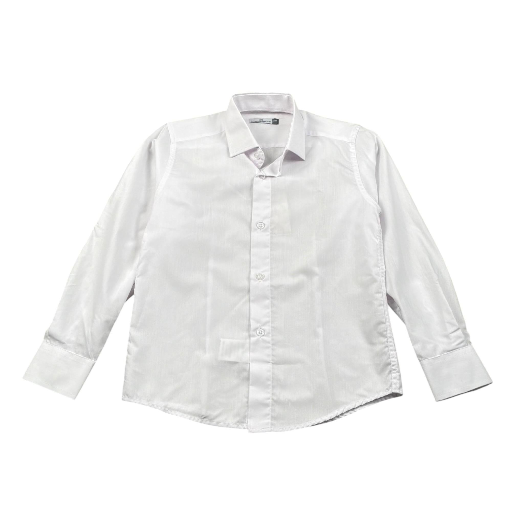 Nazareno Gabrielli Camicia Tinta Unita Manica Lunga per Bambino NGP16B BIANCO NAZARENO GABRIELLI 