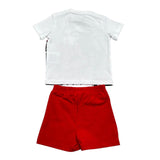 Iceberg Completo 2 Pezzi T-Shirt-Bermuda Bicolore per Neonato CCICE5103NX BIANCO/ROSSO ICEBERG 